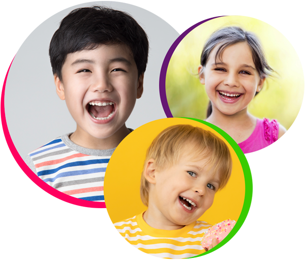 Two boys and a girl show their teeth by smiling when thinking about pediatric dentistry in Bellaire, TX